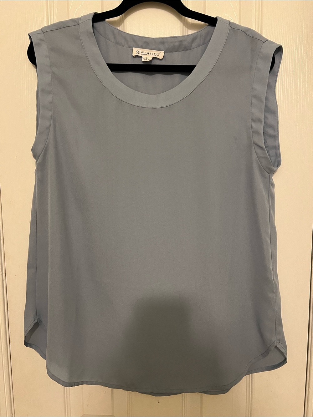Stella Luce Sleeveless Round-Neck Camisole in Light Blue